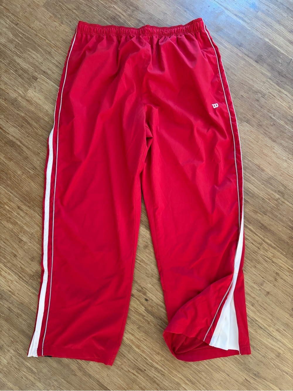 Vintage Wilson Ultra Collection Mesh Lined Track Pants Mens 2XL Red Ankle Zipper